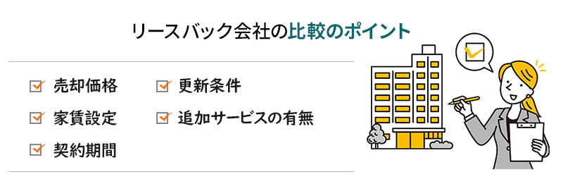 リースバック会社の比較ポイント